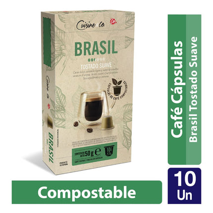 Café en Cápsulas Cuisine & Co Brasil Compostables 10 Tazas