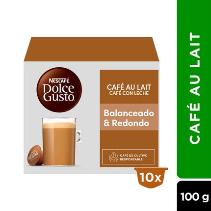 Café en Cápsulas Nescafé Dolce Gusto Café Au Lait 10 Tazas