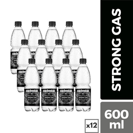 Pack 12 un. Agua Mineral Cachantun Strong con Gas 600 ml
