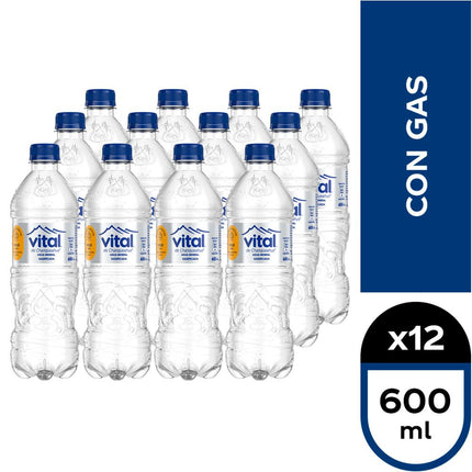Caja 12 un. Agua Mineral Vital Gasificada 600 ml