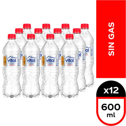 Caja 12 un. Agua Mineral Vital Sin Gas 600 ml
