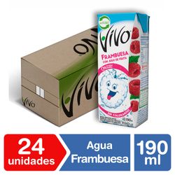 Caja 24 un. Agua Saborizada Vivo Frambuesa 190 ml