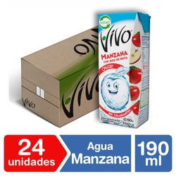 Caja 24 un. Agua Saborizada Vivo Manzana 190 ml