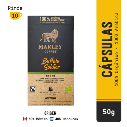 Café en Cápsulas Marley Coffee Orgánico Buffalo Soldier 10 Tazas