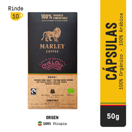 Café en Cápsulas Marley Coffee Orgánico One Love 10 Tazas