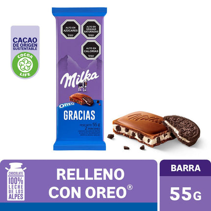 Chocolate Milka de Leche relleno con Oreo 55 g