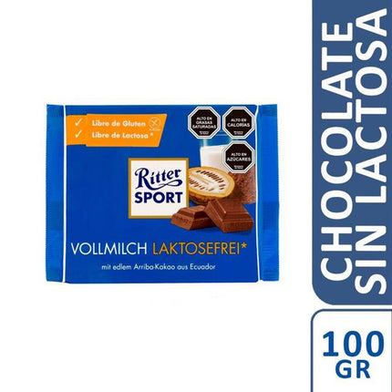 Chocolate de Leche Ritter Sport Sin Lactosa 100 g
