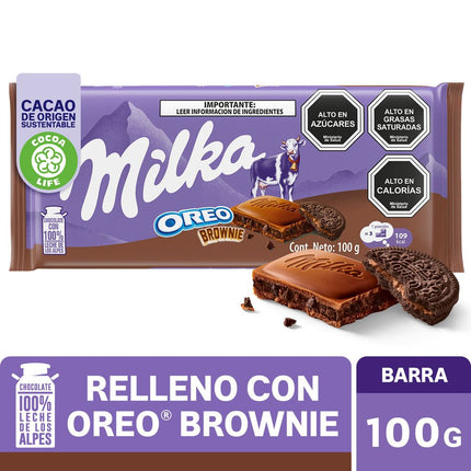 Chocolate de Leche Milka Relleno con Oreo Brownie 100 g