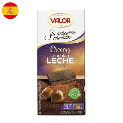Chocolate de Leche Valor con Avellanas Sin Azúcar 100 g