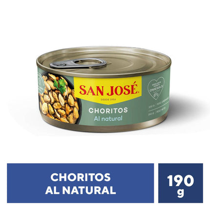 Choritos Al Natural San José 100 g drenado 190 g neto