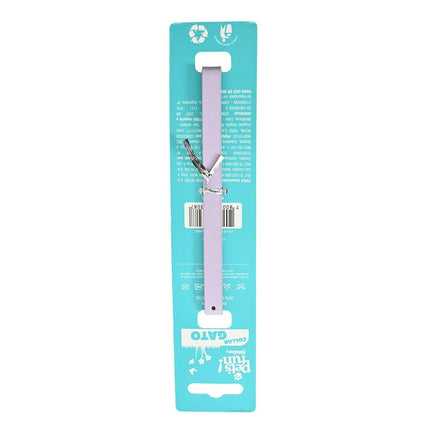 Collar Gato Cuero Lavanda