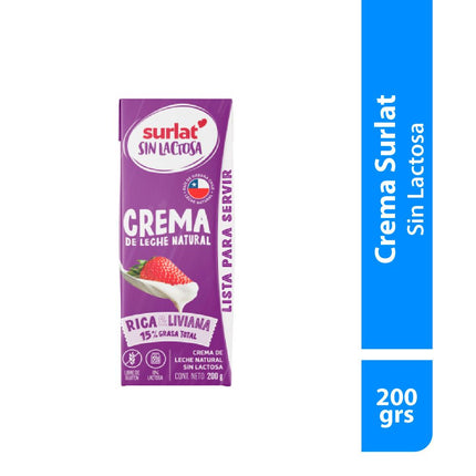 Crema Sin Lactosa Surlat Minibrik 15% Materia Grasa 200 ml