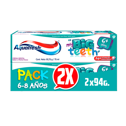 Pasta Dental Aquafresh My Big Teeth 94 g 2 un.