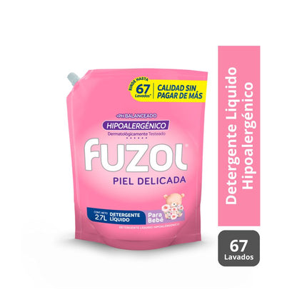 Detergente Líquido Fuzol Hipoalergénico Doypack 2700 ml