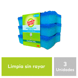 Esponja Scotch-Brite Cero Rayas Azul 3 un.