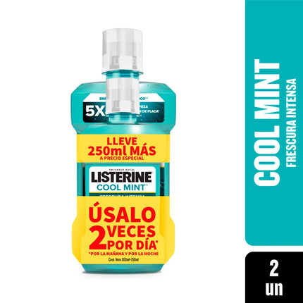 Enjuague Bucal Listerine Cool Mint 500 ml + 250 ml