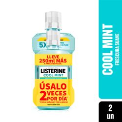 Enjuague Bucal Listerine Cool Mint Zero Alcohol 500 ml + 250 ml