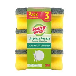 Esponja Scotch-Brite Acanalada Limpieza Pesada 3 un.
