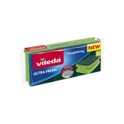 Esponja Ultra Fresh Acanalada Antibacterial Vileda 3 un.