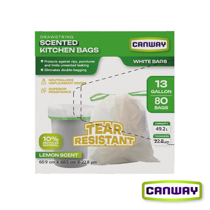 Bolsas Basura Cocina Aromatizadas 61 x 68 cm Canway 80 un | Apishop.cl