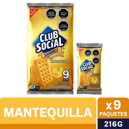 Galletas Saladas Club Social Mantequilla 216 g 9 Paquetes