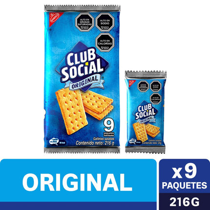 Galletas Saladas Club Social Original 216 g 9 Paquetes