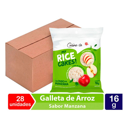 Caja 28 un. Galletas de Arroz Cuisine & Co Manzana 16 g