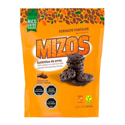 Galletas de Arroz Mizos Chocolate Naranja Familiar 150 g