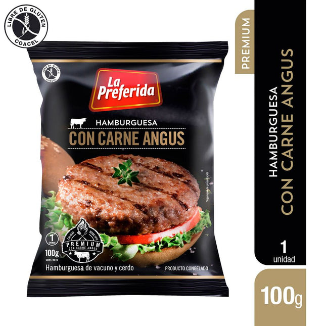 Hamburguesa La Preferida Carne Angus 100 g