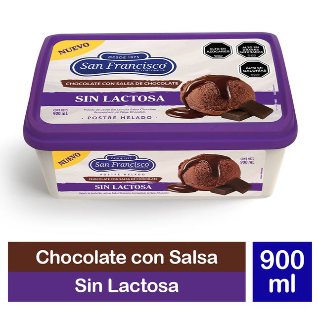 Helado San Francisco Sin Lactosa Chocolate 900 ml