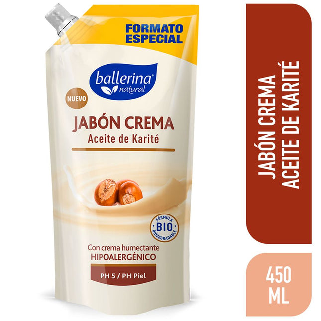 Jabón Crema Ballerina Karité Doypack 450 ml