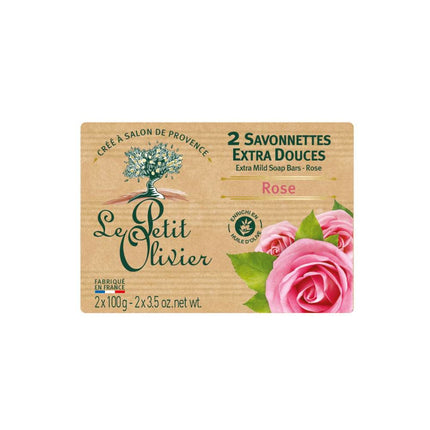 Jabón Barra Le Petit Olivier Rosa 100 g 2 un.