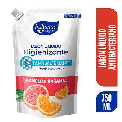 Jabón Líquido Ballerina Pomelo Naranja 750 ml