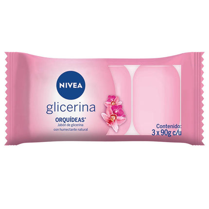 Jabón Corporal Nivea Glicerina Orquídeas 3 x 90 g
