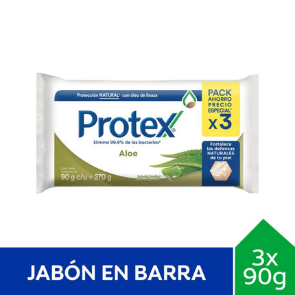 Jabón de Tocador Protex Aloe 90 g 3 un.