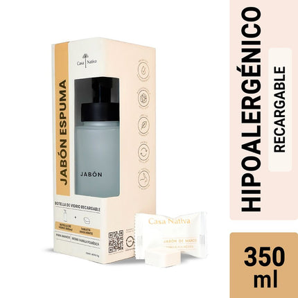 Jabón Espuma Casa Nativa Botella Vidrio Vainilla Polinésica 350 ml