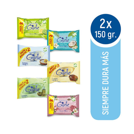 Pack 2 un. Jabón Giselle Barra 150 g