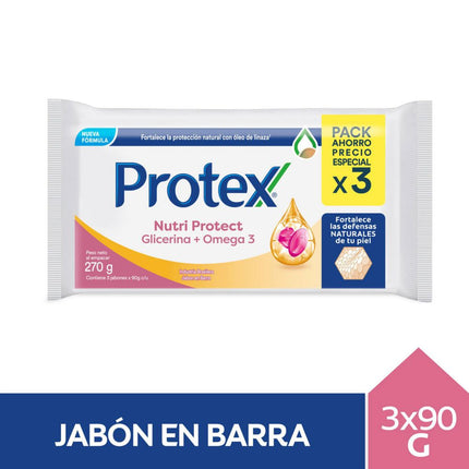 Jabón de Tocador Protex Nutriprotect Omega3 - 90 g 3 un.