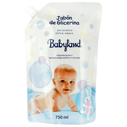 Jabón Líquido Babyland Glicerina Doypack 750 ml