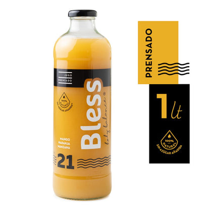 Jugo Natural Prensado Bless 21 Mango, Naranja y Manzana 1 L