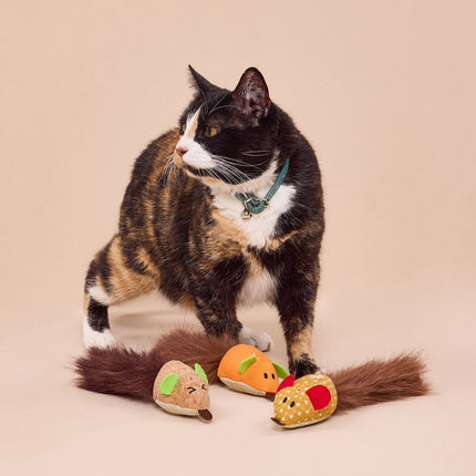 Juguete Gato Pack 3 Ratoncitos con Cola con Catnip