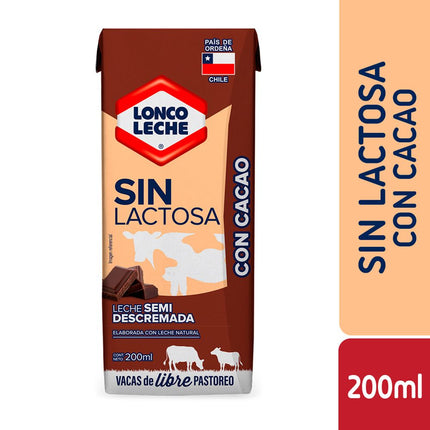 Leche Loncoleche Semidescremada Sin Lactosa Chocolate 200 ml