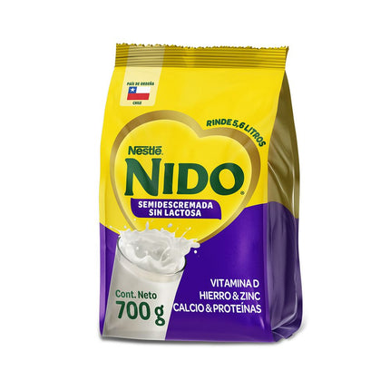Leche en Polvo Nido Semidescremada Sin Lactosa 700 g