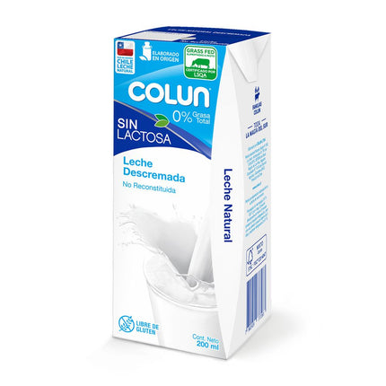 Leche Colun Descremada Sin Lactosa 200 ml