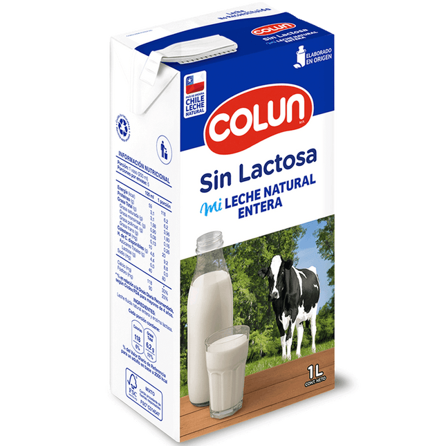 Leche Colun Entera Sin Lactosa 1 L