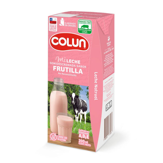Leche Colun Semidescremada Frutilla 200 ml