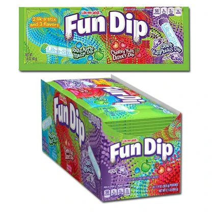 Caramelo Fun Dip Manzana Cereza Uva Lik-m-aid 24 x 39,7 g | Apishop