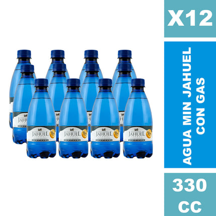 Caja 12 un. Agua Mineral Jahuel con Gas 330 cc