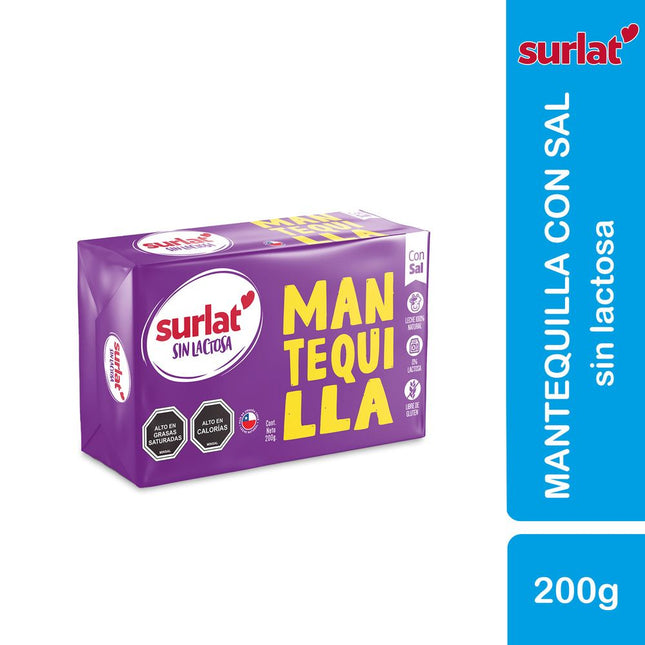 Mantequilla Sin Lactosa Surlat con Sal 200 g
