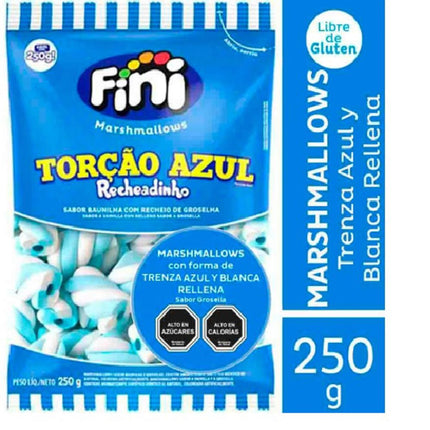 Marshmallow Trenza Azul y Blanca Rellena 250 g